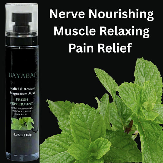 BAYABAI BOTANICALS RELIEF & RESTORE MAGNESIUM MIST FRESH PEPPERMINT 4.06 OZ