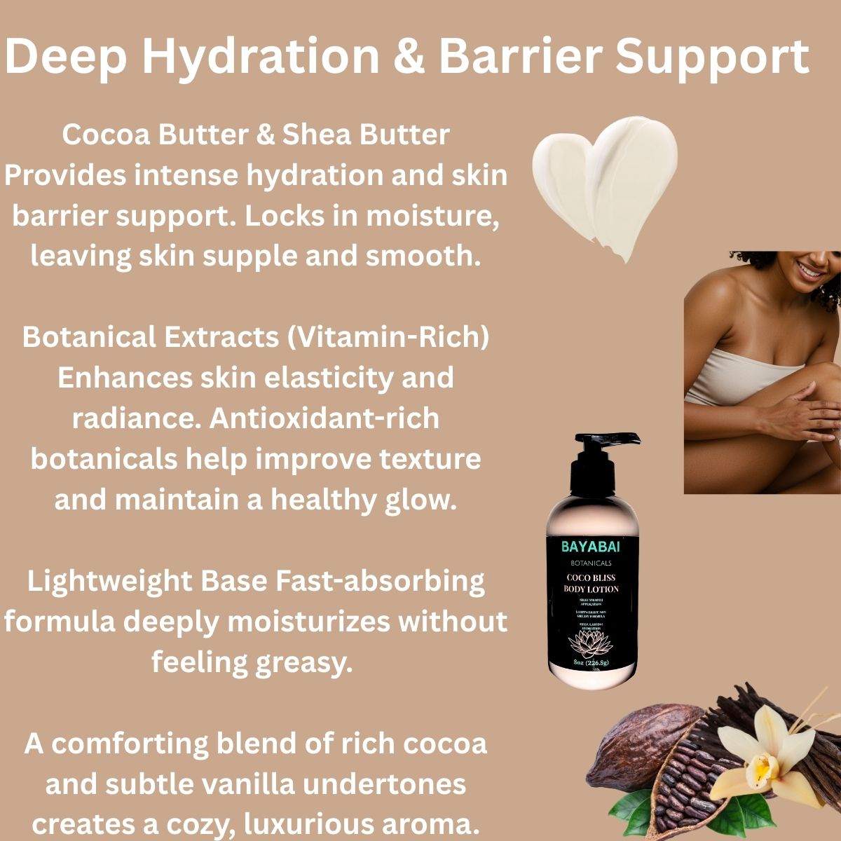 BAYABAI BOTANICALS COCO BLISS BODY LOTION 8 OZ