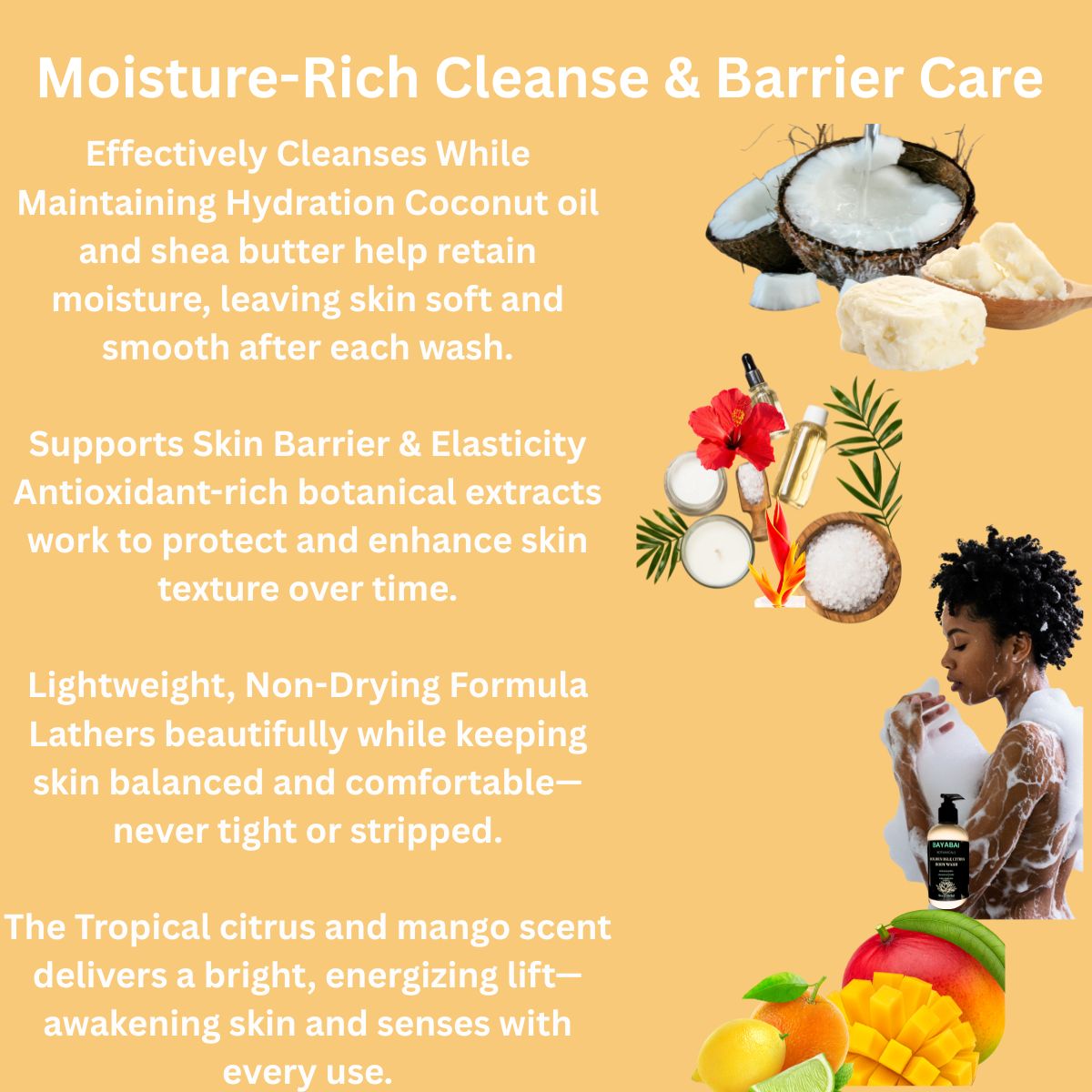 BAYABAI BOTANICALS GOLDEN ISLE CITRUS BODY WASH 8 OZ