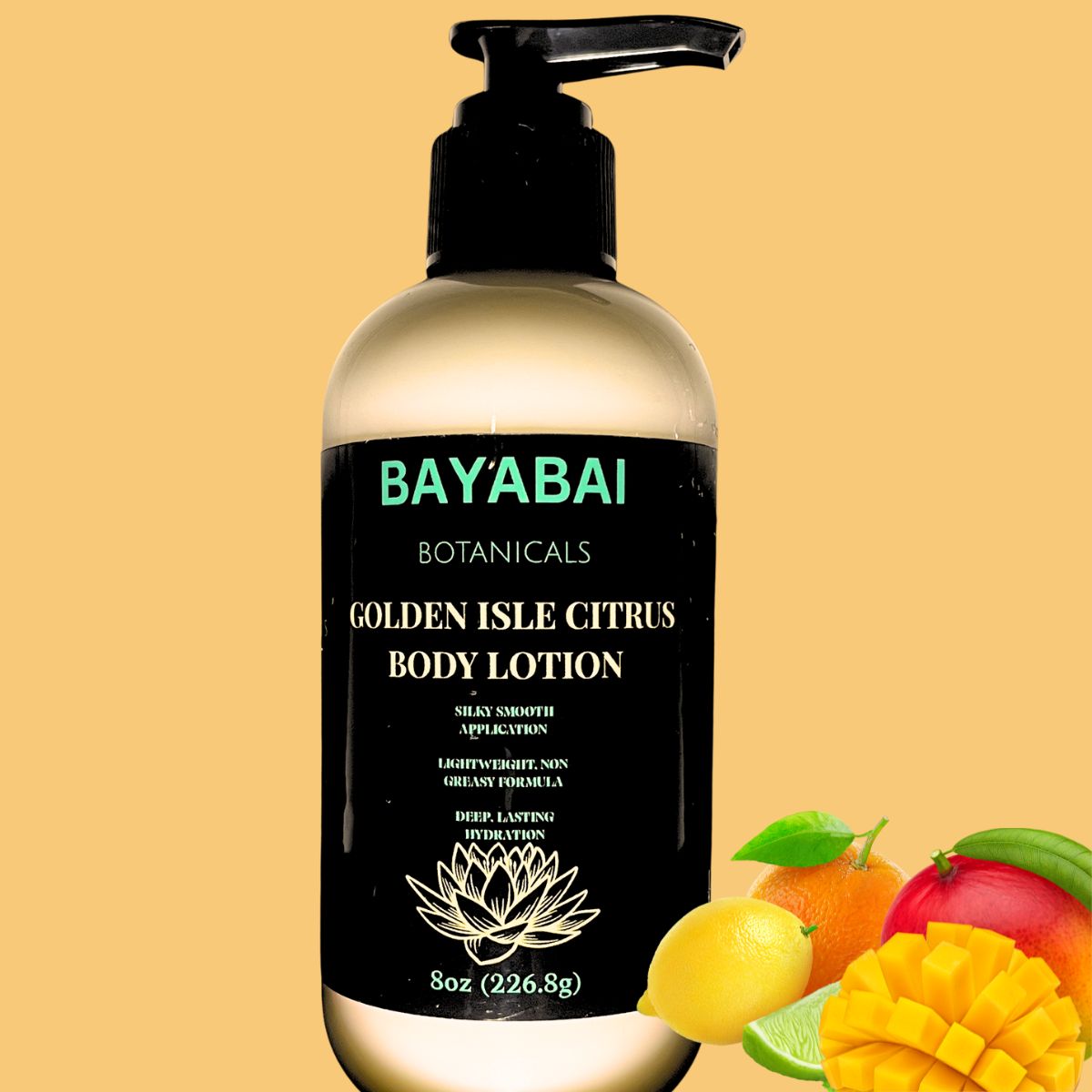 BAYABAI BOTANICALS GOLDEN ISLE CITRUS BODY LOTION 8 OZ