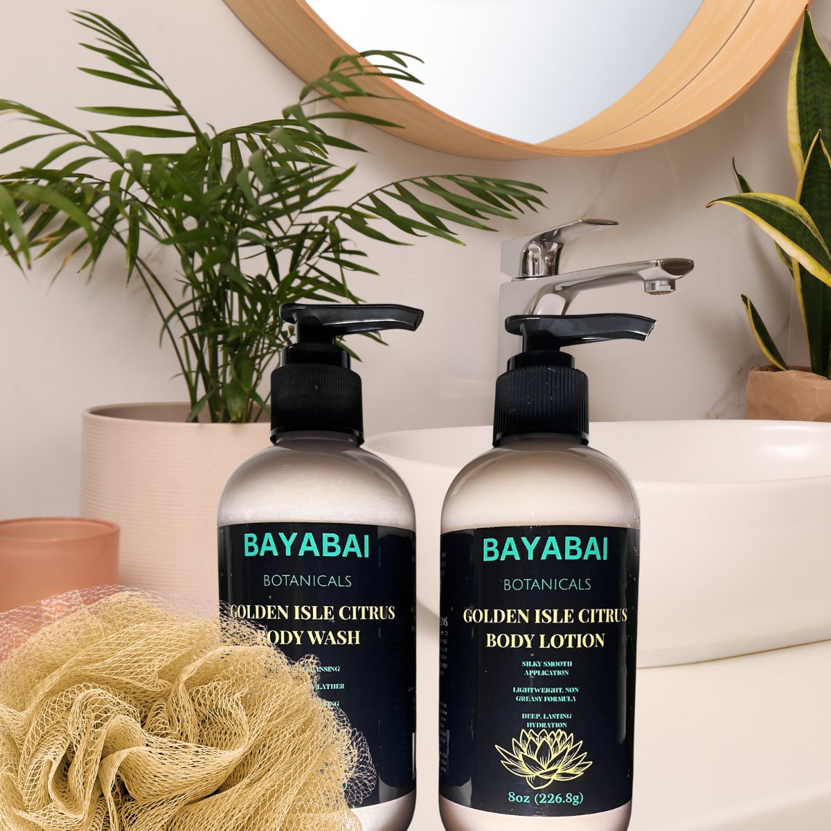 BAYABAI BOTANICALS GOLDEN ISLE CITRUS BODY LOTION 8 OZ