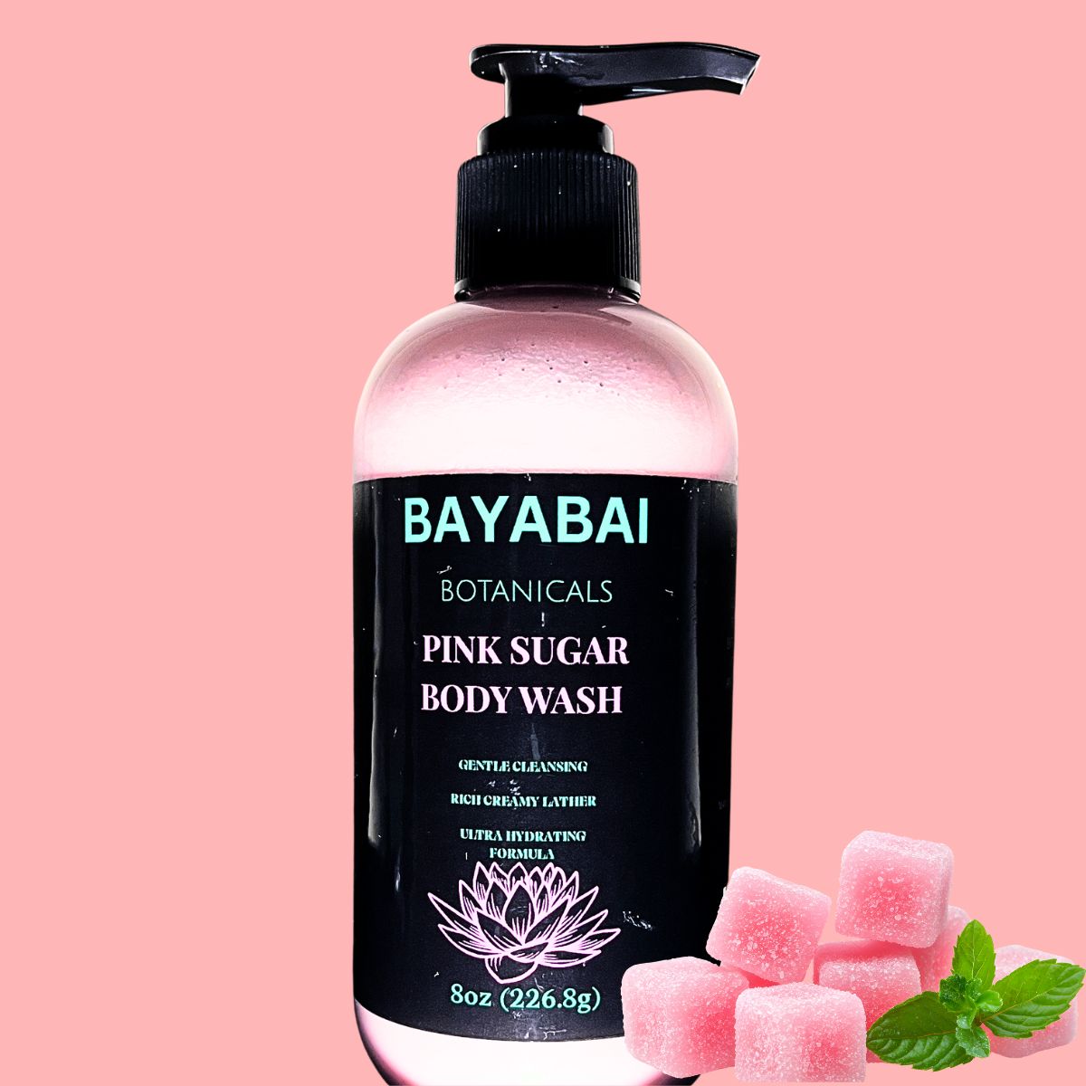 BAYABAI BOTANICALS PINK SUGAR BODY WASH – 8 OZ: