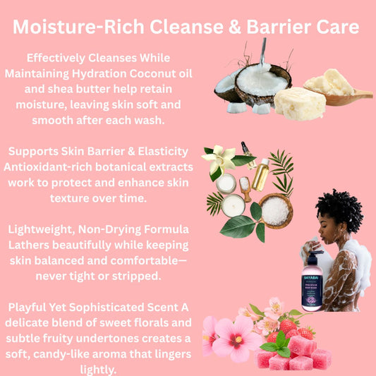 BAYABAI BOTANICALS PINK SUGAR BODY WASH – 8 OZ: