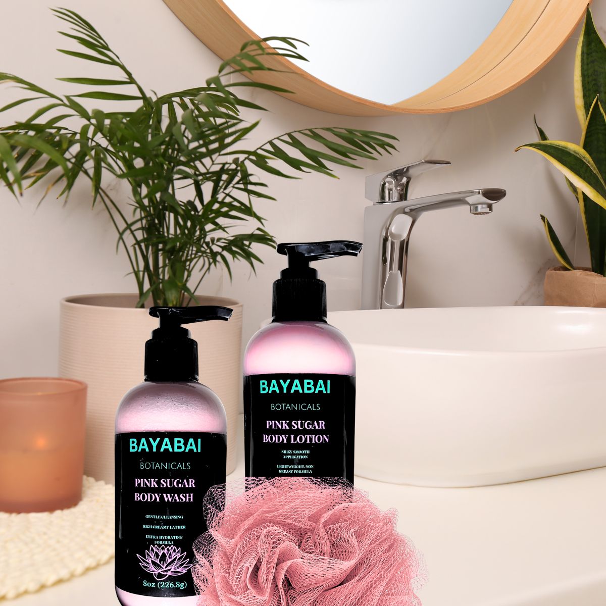 BAYABAI BOTANICALS PINK SUGAR BODY LOTION – 8 OZ