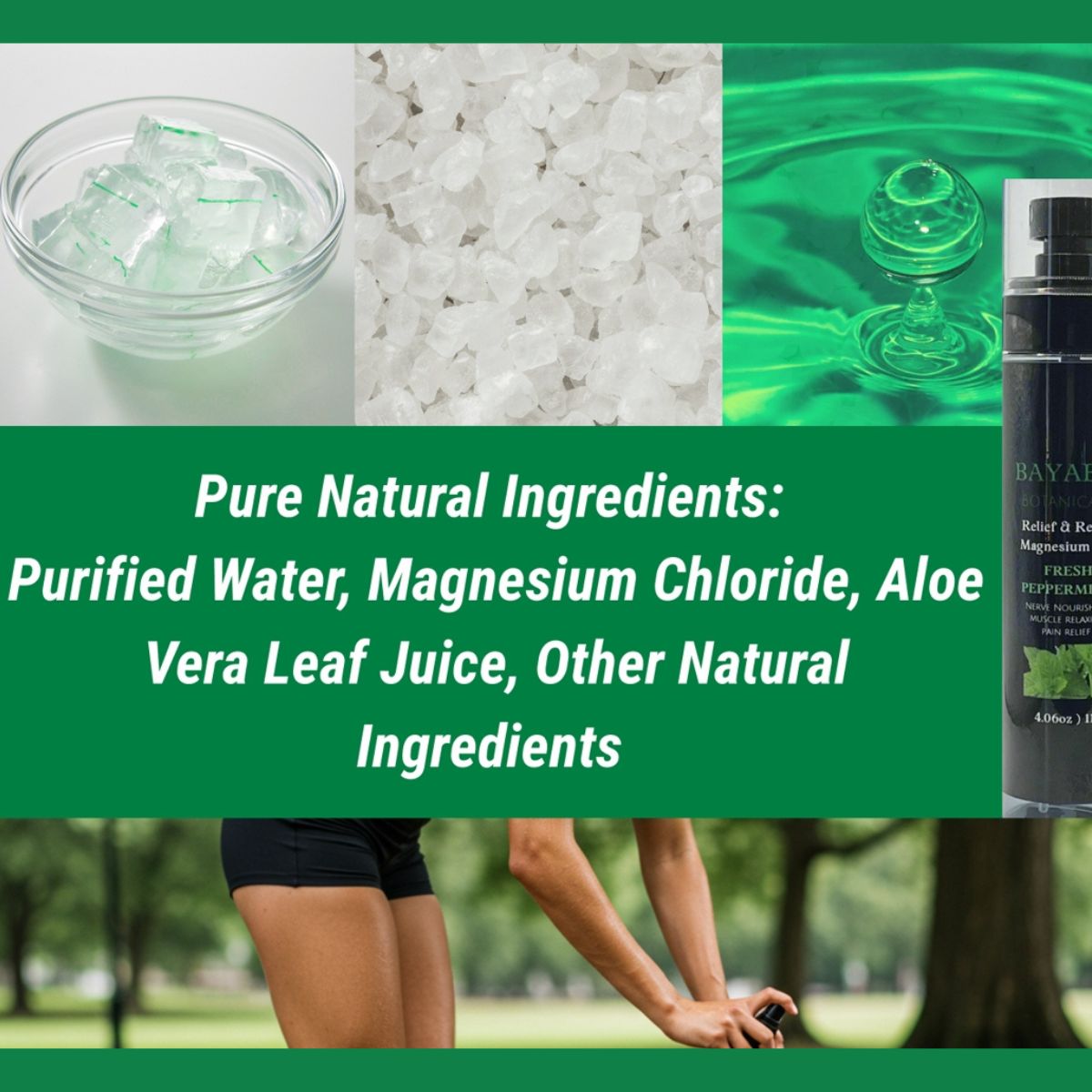 BAYABAI BOTANICALS RELIEF & RESTORE MAGNESIUM MIST FRESH PEPPERMINT 4.06 OZ