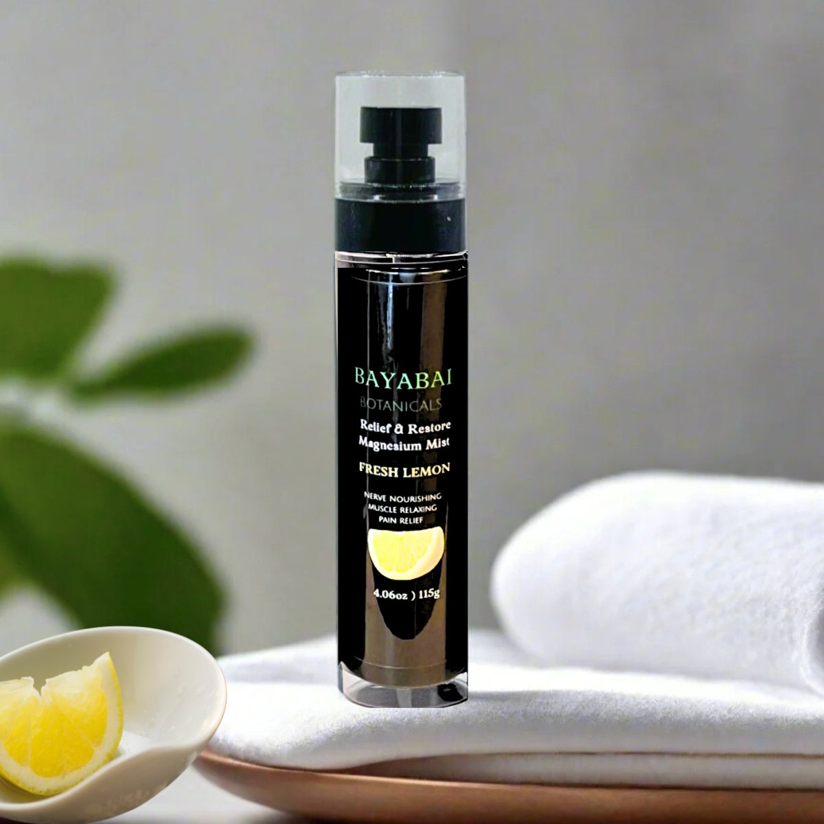 BAYABAI BOTANICALS RELIEF & RESTORE MAGNESIUM MIST FRESH LEMON 4 OZ