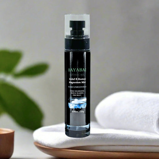 BAYABAI BOTANICALS RELIEF & RESTORE MAGNESIUM MIST PURE UNSCENTED  4.06 OZ