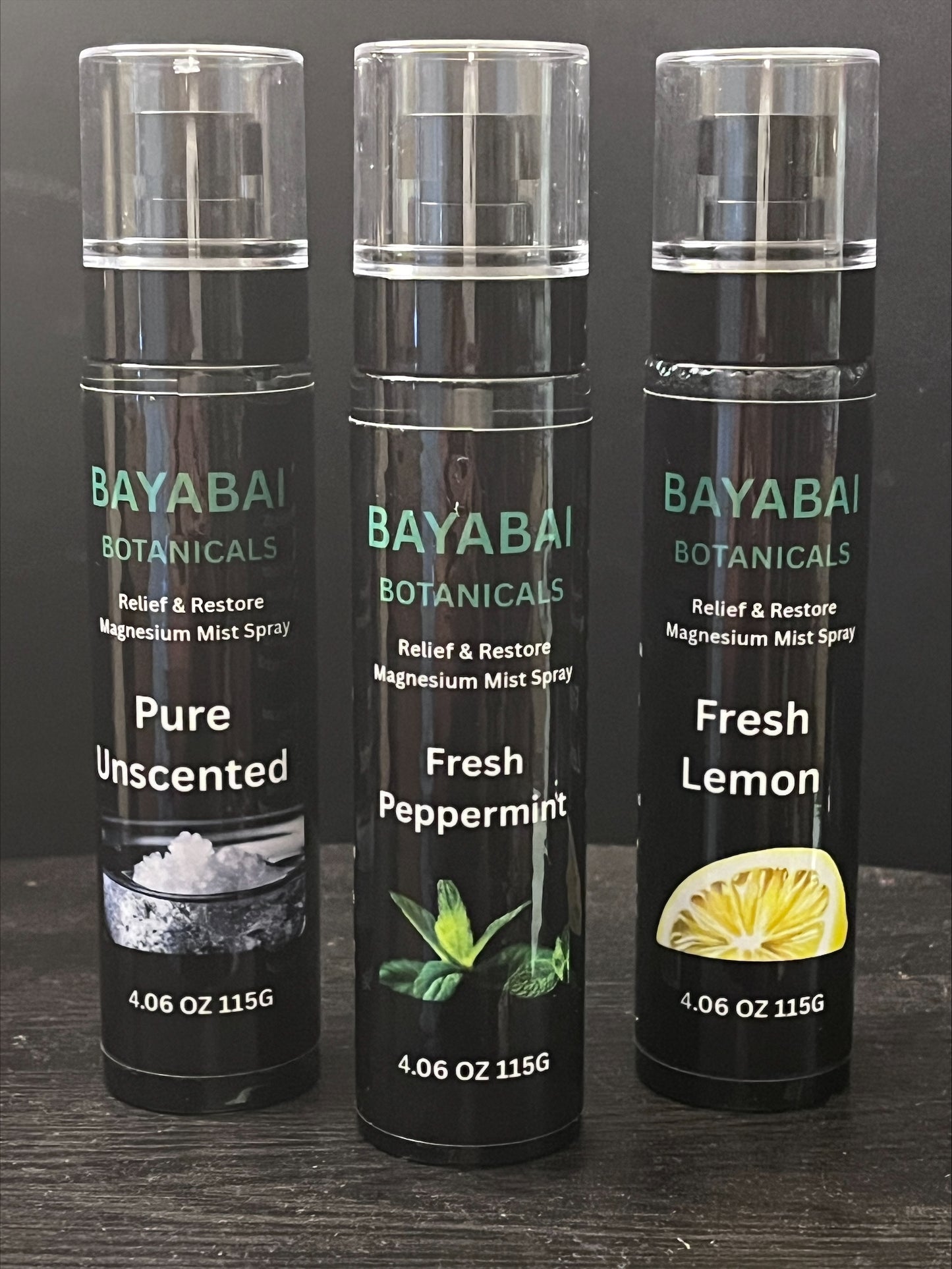 BAYABAI BOTANICALS RELIEF & RESTORE MAGNESIUM MIST PURE UNSCENTED  4.06 OZ