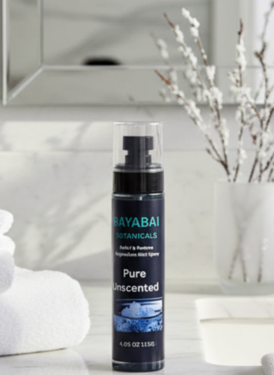 BAYABAI BOTANICALS RELIEF & RESTORE MAGNESIUM MIST PURE UNSCENTED  4.06 OZ