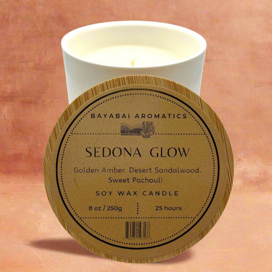 SEDONA GLOW - BAYABAI AROMATICS -8 OZ SCENTED SOY CANDLE